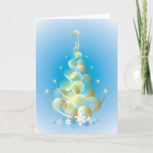 Gold Bubble Christmas Tree Christmas Card