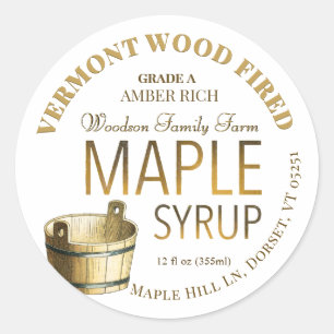 Gold Bucket Organic Local Maple Syrup Label