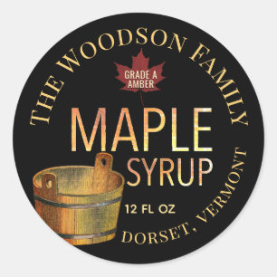 Gold Bucket Wood-fired Maple Syrup Label