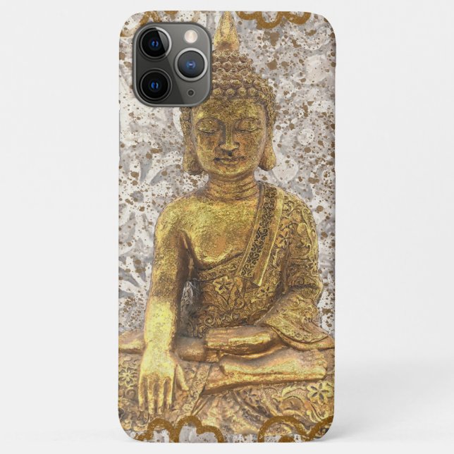 Gold Buddha Floral Flowers Case-Mate iPhone Case (Back)