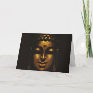 Gold Buddha Head Photo Note Birthday Card
