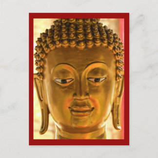 Gold Buddha Head Postcard