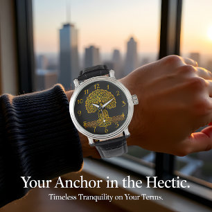 Gold Buddha Under a Tree With Lotus Flower Watch