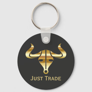 Gold Bull Just Trade Key Ring