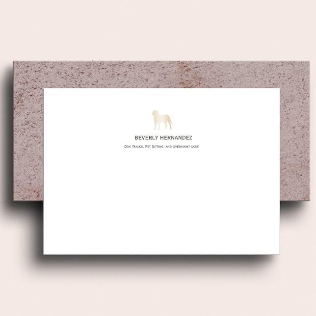 Gold Bullmastiff  Dog Walker Elegant Monogram  Card (Creator Uploaded)