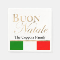 Gold Buon Natale Italian Flag Christmas