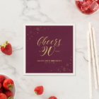 Gold & Burgundy Modern Cheers 90th Birthday Party