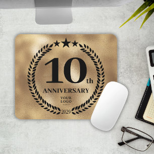 Gold Business 10th Anniversary Commemorative  Mouse Pad