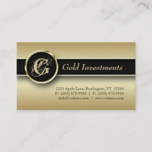 Gold Business Card Professional Modern Black