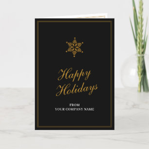 Gold Business Christmas Clients Customer Employees Holiday Card