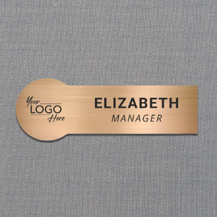 Gold Business Company Logo Name Tag