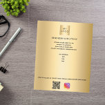 Gold business logo photo qr code instagram flyer<br><div class="desc">A faux gold looking background. Personalise and add your business logo,  name,  address,  your text,  your own QR code to your instagram account. 
Back: add a photo and more text.</div>