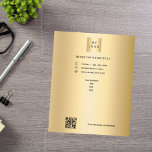 Gold business logo qr code custom text flyer<br><div class="desc">A faux gold looking background. Personalise and add your business logo,  name,  address,  your text,  your own QR code. 
You can also add text on the back.</div>