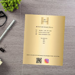 Gold business logo qr code instagram custom text flyer<br><div class="desc">A faux gold looking background. Personalise and add your business logo,  name,  address,  your text,  your own QR code to your instagram account. 
You can also add text on the back.</div>