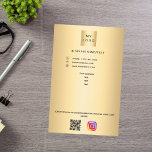 Gold business logo qr code instagram custom text flyer<br><div class="desc">A faux gold looking background. Personalise and add your business logo,  name,  address,  your text,  your own QR code to your instagram account. 
You can also add text on the back.</div>