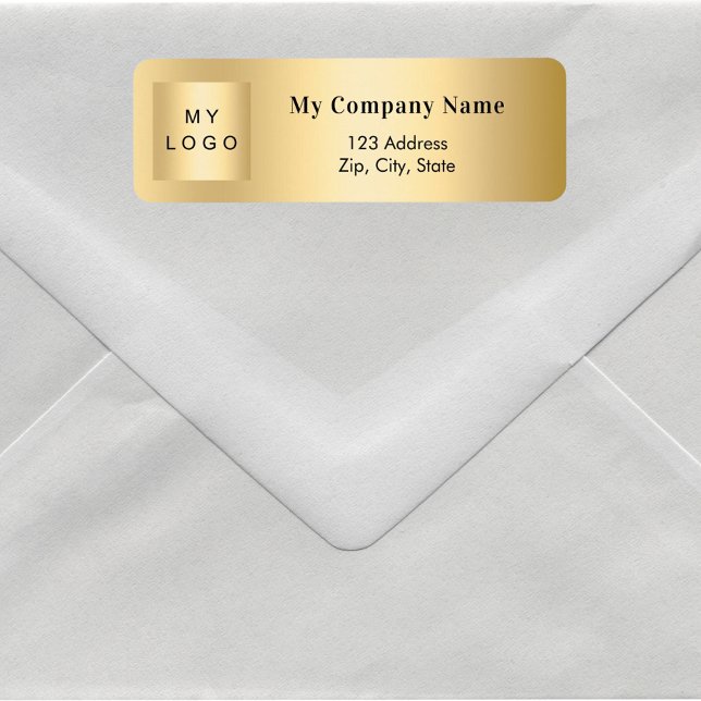 Gold business logo return address return address label (Creator Uploaded)