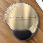 Gold Business Professional Sparkle Glitter Gel Mouse Pad<br><div class="desc">Gold Glitter Faux Sparkle Glitter Metallic Foil Minimalist Business Mousepad (Mouse Pad) with black lettered typography for the monogram. The Girly Business design can be customised with your name. Please contact the designer for customised matching items.</div>