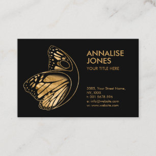 Gold Butterfly Body silhouette Business Card