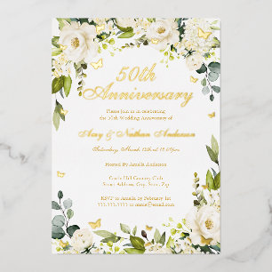 Gold Butterfly Champagne 50th Wedding Anniversary