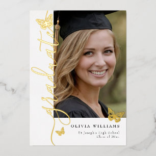 Gold Butterfly Graduate Photo Graduation Party