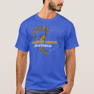 Gold Butterfly Heart Childhood Cancer Awareness Da T-Shirt