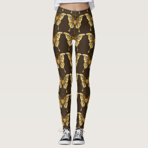 gold butterfly leggings