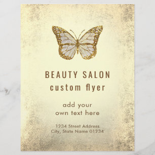 gold butterfly logo flyer