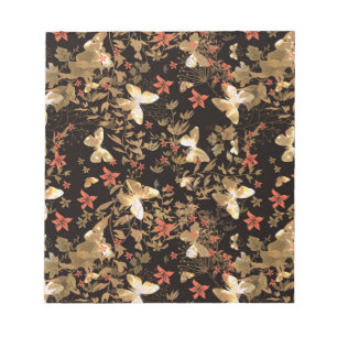 Gold butterfly notepad