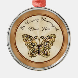 Gold Butterfly Personalised Remembrance Ornaments