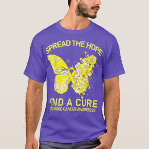 Gold Butterfly Spread The Hope Find A Cure Childho T-Shirt