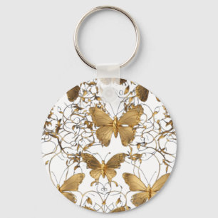 Gold Butterfly Throw Pillow: Key Ring