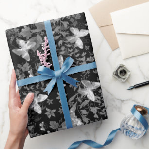 Gold butterfly wrapping paper