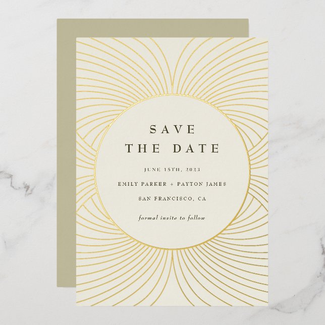 Gold Byzantine Foil Invitation (Front/Back)