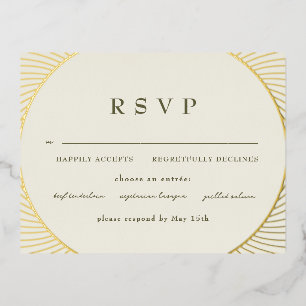 Gold Byzantine RSVP Foil Invitation Postcard