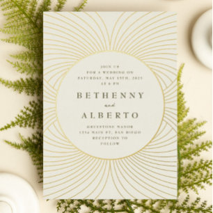 Gold Byzantine Wedding Foil Invitation