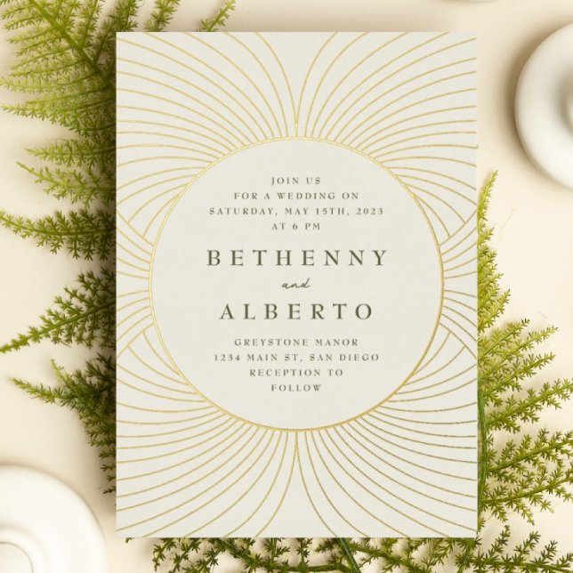 Gold Byzantine Wedding Foil Invitation (Creator Uploaded)