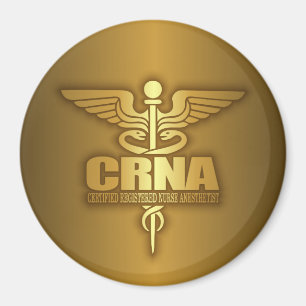 Gold Caduceus (CRNA) Magnet