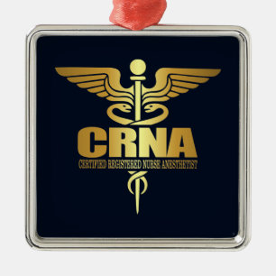 Gold Caduceus (CRNA) Metal Tree Decoration