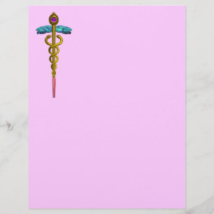 GOLD CADUCEUS MEDICAL SYMBOL