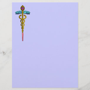 GOLD CADUCEUS MEDICAL SYMBOL