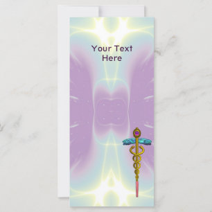 GOLD CADUCEUS MEDICAL SYMBOL Purple Green