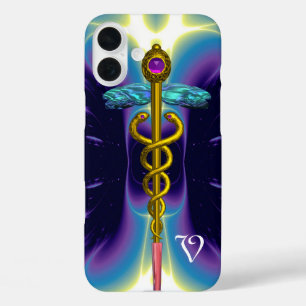 GOLD CADUCEUS MONOGRAM iPhone 16 PLUS CASE