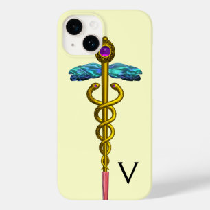 GOLD CADUCEUS MONOGRAM,White Case-Mate iPhone 14 Case