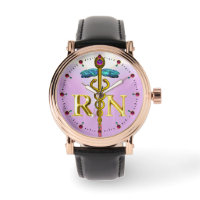 GOLD CADUCEUS REGISTERED NURSE SYMBOL / Pink,Lilac