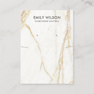 GOLD CALACATTA MARBLE NECKLACE EARRING DISPLAY BUSINESS CARD