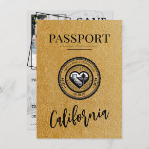 Gold California Passport Save The Date