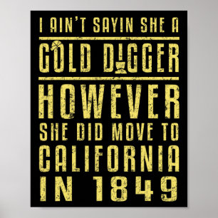 Gold California Rush Black History Gift Political Poster