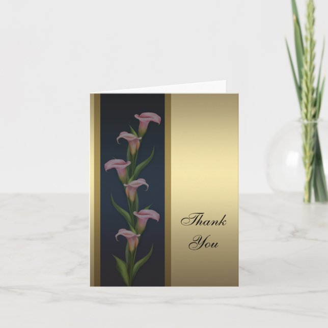 Gold Calla Lily Thank You Cards (Front)