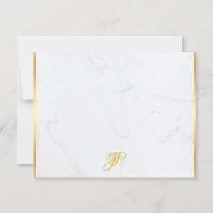 Gold Calligraphed Monogram Marble Modern Template