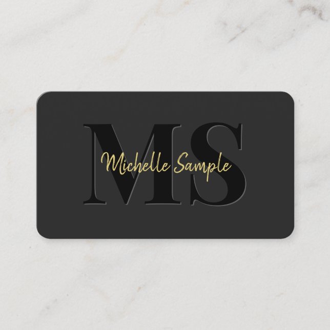 Gold Calligraphed Text Name QR Code Script Luxe Business Card (Front)